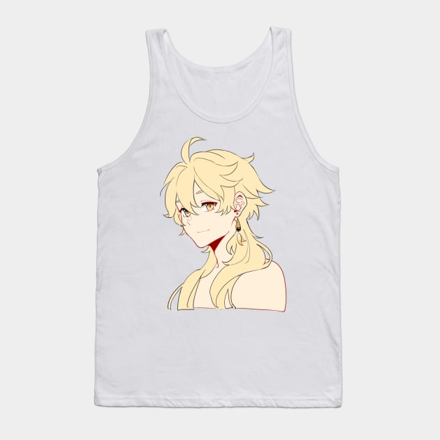 Genshin Impact - Long Hair Aether Tank Top by MykaAndSalmon